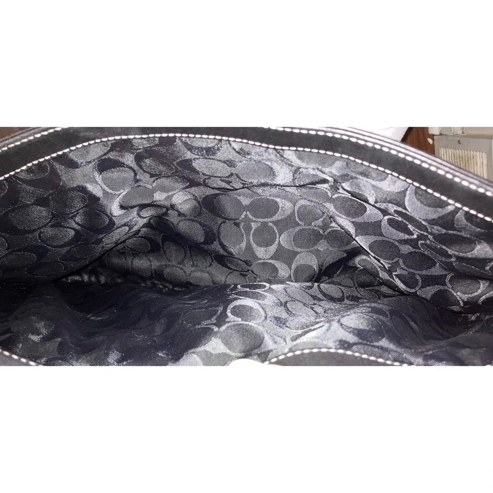 Coach Attache Messenger Bag F06457 Crossbody Black Leather Computer Bag Unisex